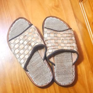 Recycled Rubber Leather & Hemp Jute Slides